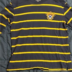 Polo by Ralph Lauren Men's Striped Long Sleeve Shirt - Navy and Yellow